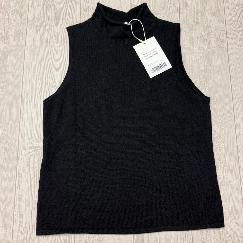 Everlane Women’s Small Black Sleeveless Mock Neck Sweater Tank Top NWT